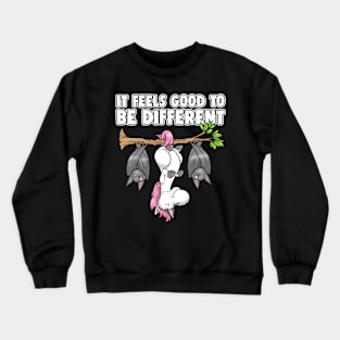 Unicorn Bat Fairytale It Feels Good To Be Different Crewneck Sweatshirt